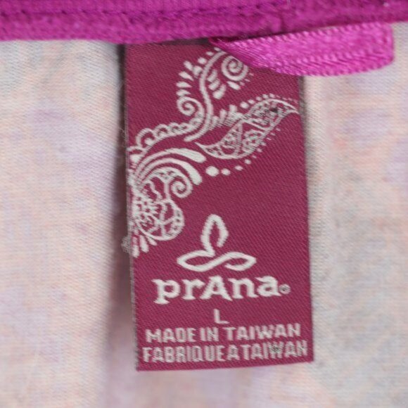 Prana Tranquility Women's Large Purple Orange Floral Tiered A-Line Knit Skirt - Picture 5 of 6